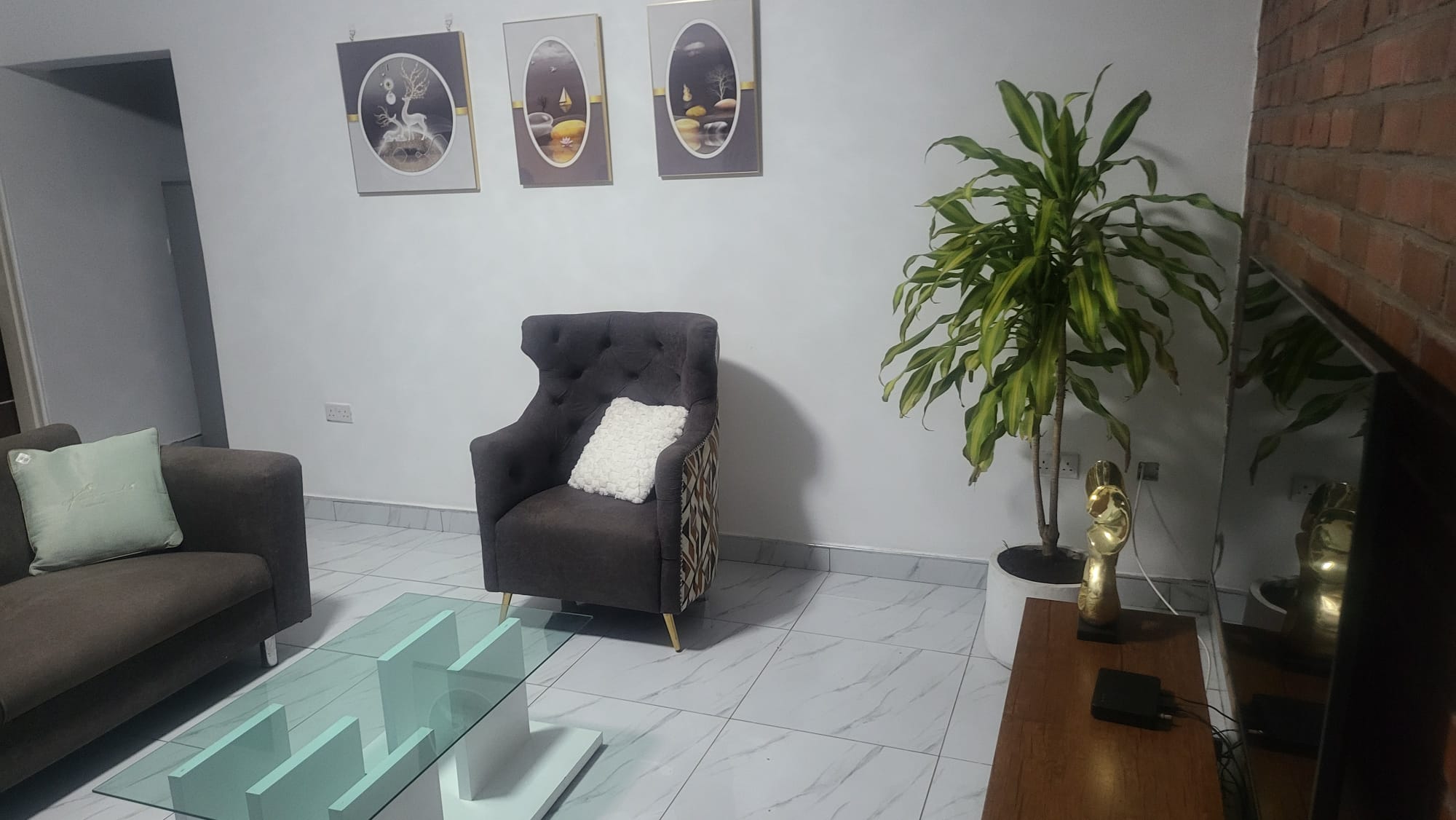 Sitting area with art